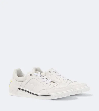Fendi Fender Vitello Nappa Leather Loafers In White