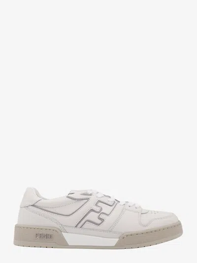 Fendi Leather Sneakers With Ff Lateral Logo In White