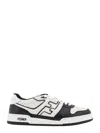 Fendi Leather Sneakers With Ff Lateral Logo In Multicolour