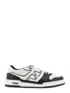 Fendi Leather Sneakers With Ff Lateral Logo In Black