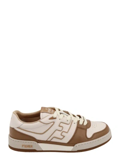 FENDI LEATHER SNEAKERS WITH FF LATERAL LOGO