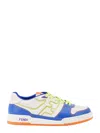 Fendi Leather Sneakers With Ff Lateral Logo In Multicolour