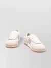 Fendi Leather Sneakers With Panelled Design And Contrast Sole In Brown
