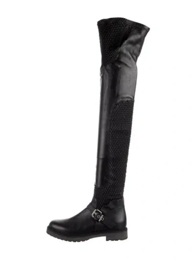 Pre-owned Fendi Leather Sock Boots In Black