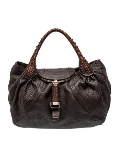 Pre-owned Fendi Leather Spy Vintage In Brown