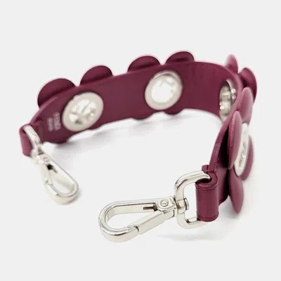 Pre-owned Fendi Leather Strap You In Burgundy