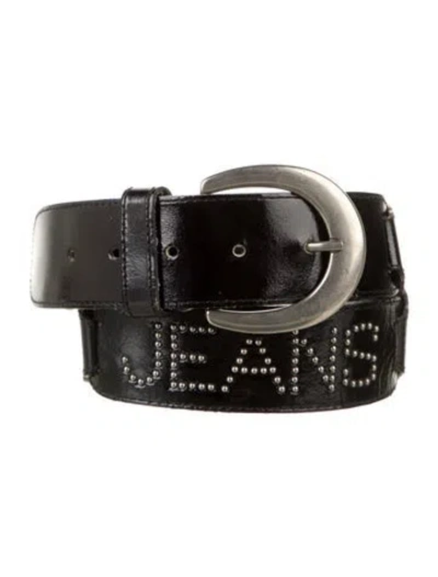 Pre-owned Fendi Leather Studded Accents Belt In Black