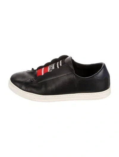 Pre-owned Fendi Leather Studded Accents Oxfords In Black
