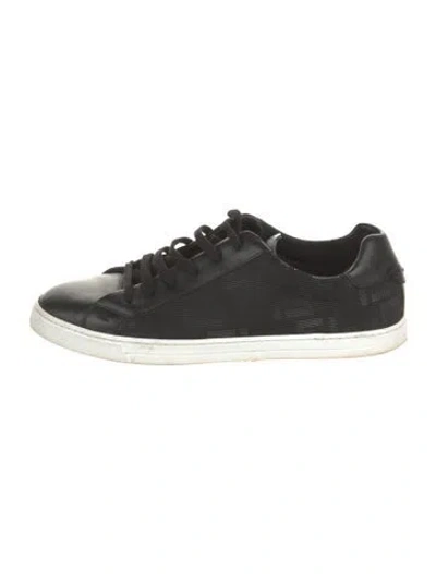 Pre-owned Fendi Leather Studded Accents Sneakers In Black