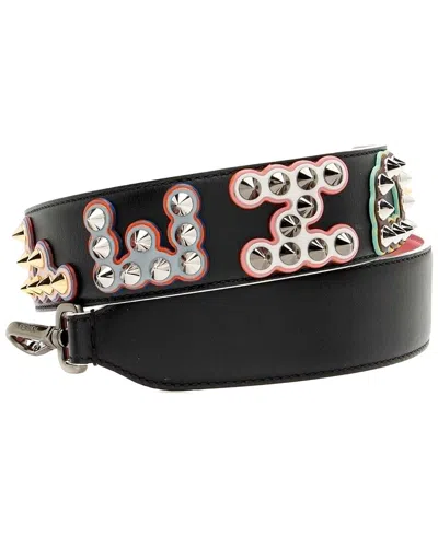 Fendi Leather Studded Fun Fair Strap You Shoulder Strap (authentic Pre-loved) In Black