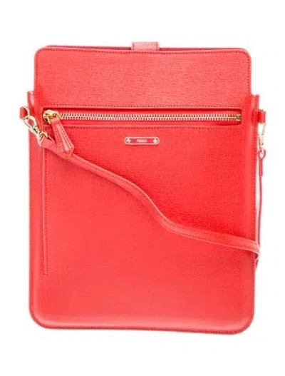 Pre-owned Fendi Leather Suitcase In Red