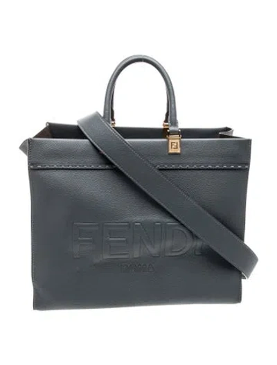 Pre-owned Fendi Leather Sunshine In Blue