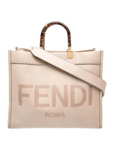 Pre-owned Fendi Leather Sunshine Shopper Small In Pink