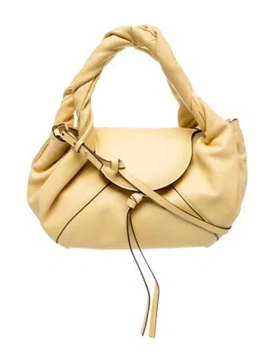Pre-owned Fendi Leather Top Handle Bag 2025 In Gold