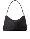 Fendi Large Lui Ff-pattern Messenger Bag In Black