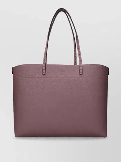 Fendi Leather Tote Bag In Purple