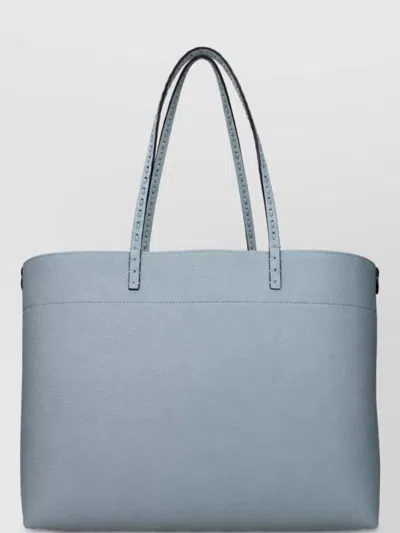 Fendi Leather Tote Bag In Blue