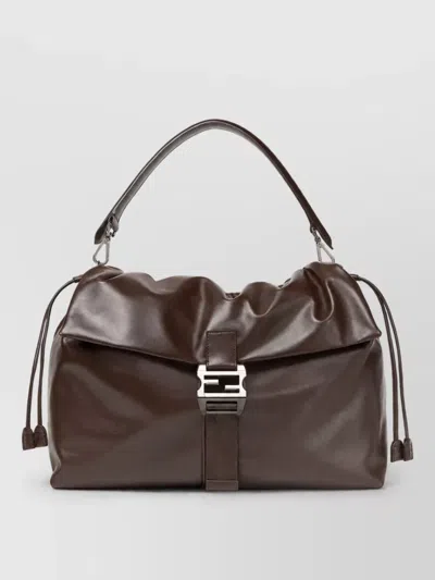 Fendi Leather Tote Bag In Brown