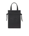 Fendi Leather Tote Bag In Black