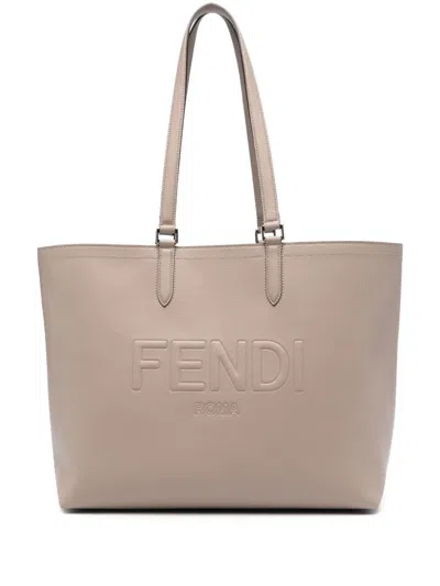 Fendi Elegant Leather Shopping Handbag For Men In Cordapalld