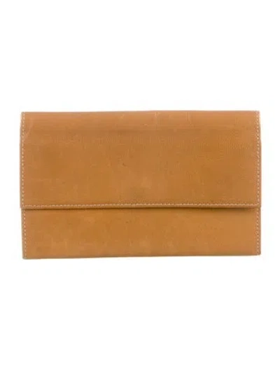 Pre-owned Fendi Leather Trifold Wallet In Brown