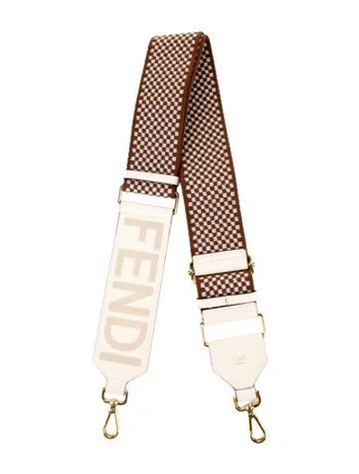 Pre-owned Fendi Leather Trim Bag Strap In Brown