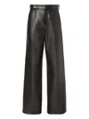 Fendi High Waist Lambskin Leather Wide Leg Trousers In Animal Print