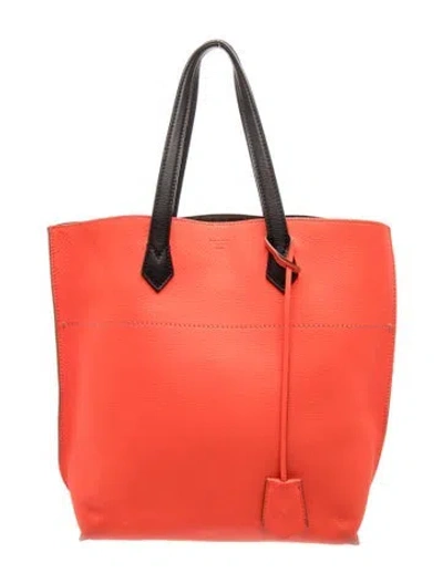 Pre-owned Fendi Leather Vintagetote Vintage In Orange