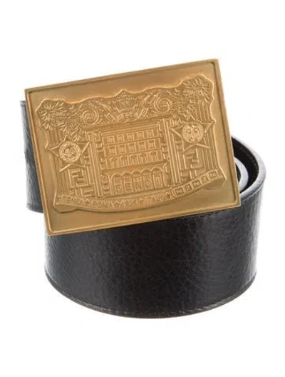 Pre-owned Fendi Leather Waist Belt In Black