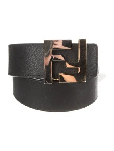 Pre-owned Fendi Leather Waist Belt In Black