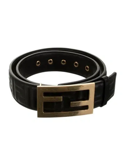 Pre-owned Fendi Leather Waist Belt In Black