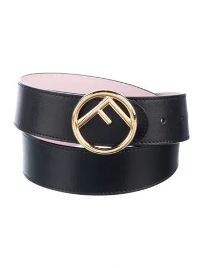 Pre-owned Fendi Leather Waist Belt In Black/pink