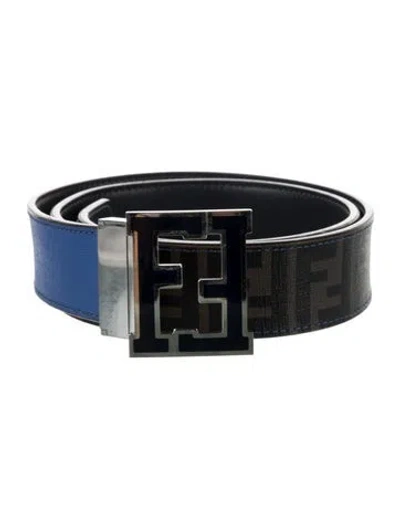 Pre-owned Fendi Leather Waist Belt In Blue