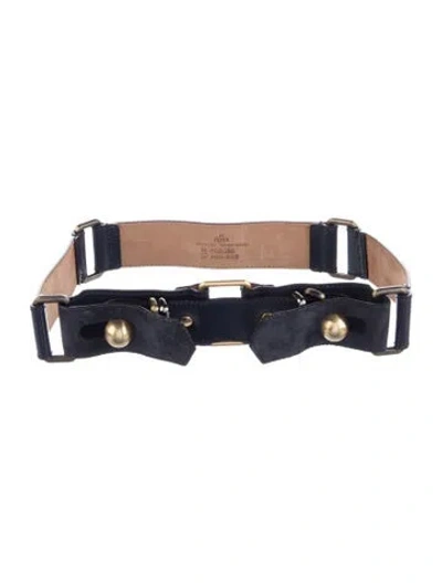 Pre-owned Fendi Leather Waist Belt In Blue