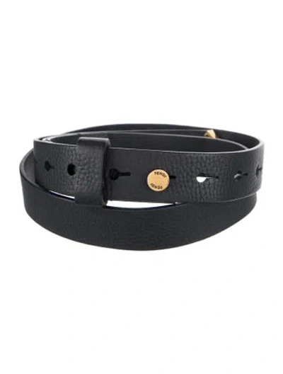 Pre-owned Fendi Leather Waist Belt In Blue