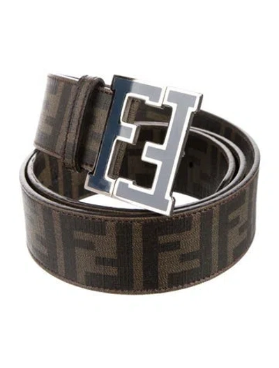 Pre-owned Fendi Leather Waist Belt In Brown