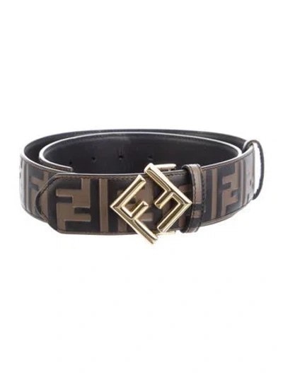Pre-owned Fendi Leather Waist Belt In Brown