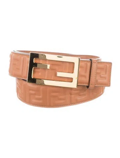 Pre-owned Fendi Leather Waist Belt In Brown