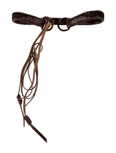 Pre-owned Fendi Leather Waist Belt In Brown