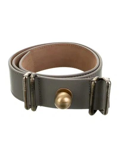 Pre-owned Fendi Leather Waist Belt In Grey