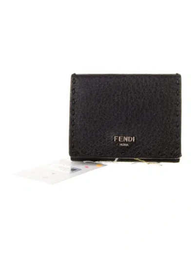 Pre-owned Fendi Leather Wallet In Black