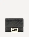 Fendi Nappa Leather Uette Micro Trifold Wallet Accessories In Black