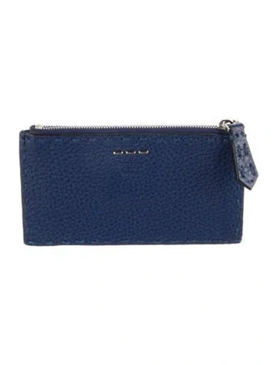 Pre-owned Fendi Leather Wallet In Blue