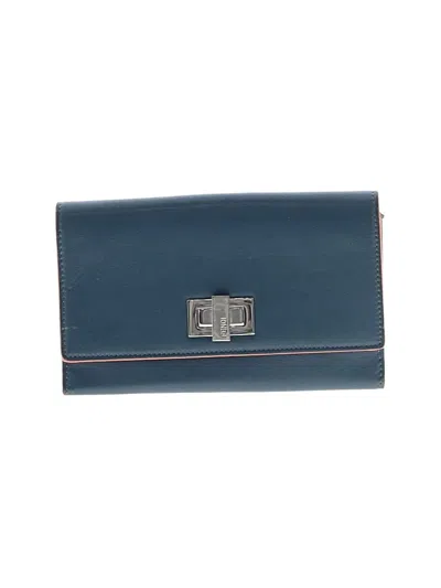 Pre-owned Fendi Leather Wallet In Blue