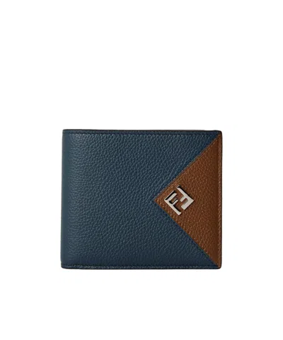 Fendi Leather Wallet Crafted In Blue