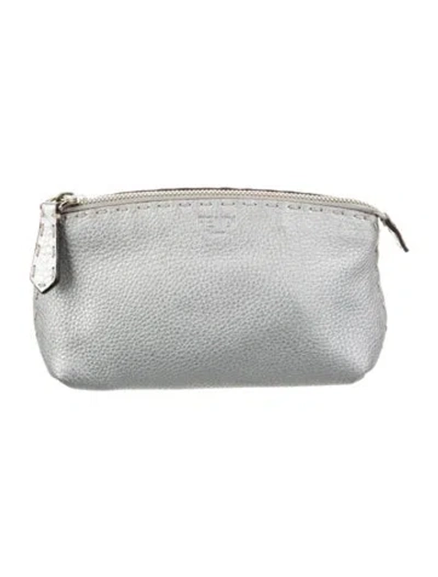 Pre-owned Fendi Leather Wallet In Silver