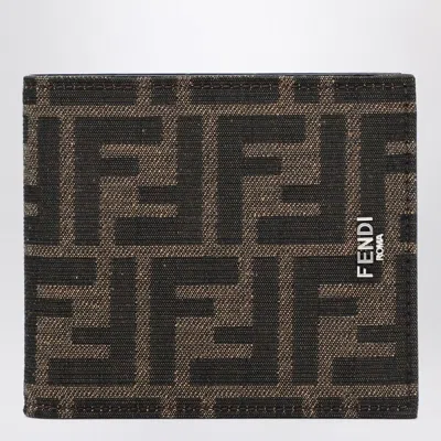 Fendi Leather Wallet With Ff Jacquard Design In Red