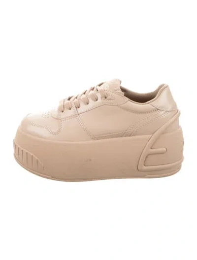 Pre-owned Fendi Leather Wedge Sneakers In Neutral