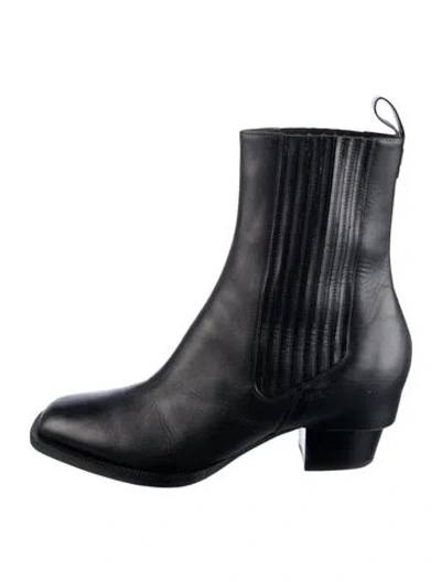 Pre-owned Fendi Leather Western Boots In Blue