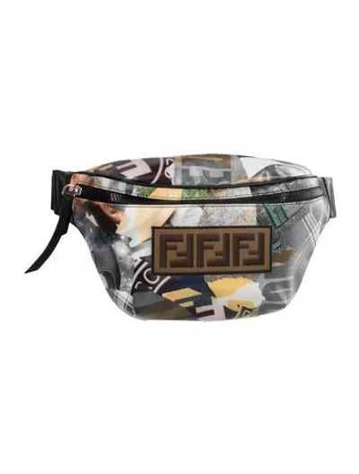 Pre-owned Fendi Leather Zucca Ff X Hey Reilly Belt Bag In Metallic/silver